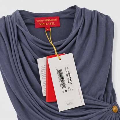 Vivienne Westwood Red Label Draped Jersey Midi Dress Charcoal Size M | Loved By Lea