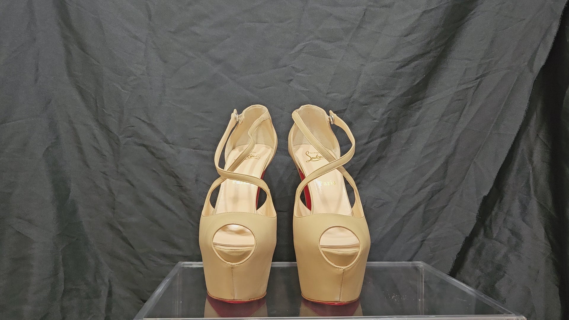 Christian Louboutin Beige Exagona 160 Stiletto Pump - Excellent