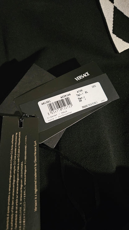Close-up of a product packaging with a label on a dark background